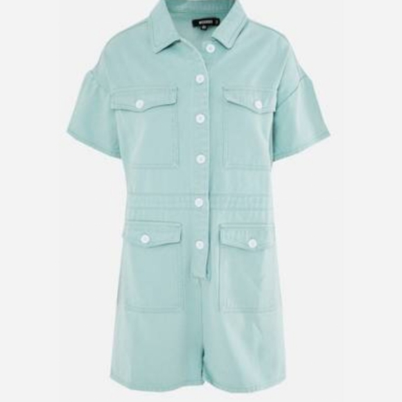 "NEW" Size 8 MISSGUIDED Teal Romper - Picture 1 of 3